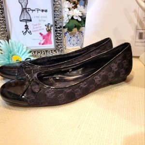 Etienne Aigner ballet flats quilted logo & BOWS